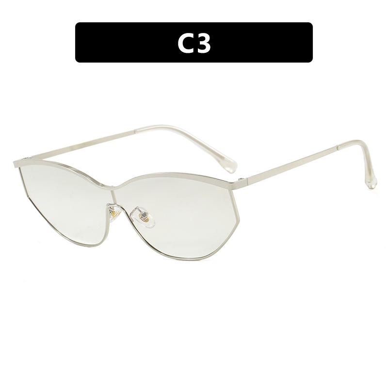 New Ultra Light UV Resistant Metal Frame Cat Eye Sunglasses Fashionable Trendy Sun Shading Glasses