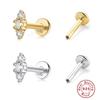 S925 Sterling Silver Diamond-Set Opal Cartilage Piercing Stud Earrings