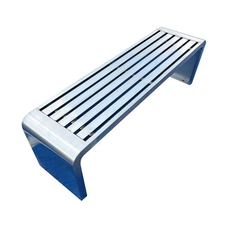 Outdoor Stainless Steel Park Bench with Backrest
