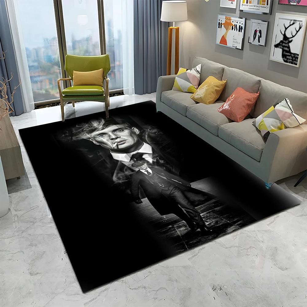 HD Tommy Shelby 3D P-Peaky Blinders Tapijt Vloerkleed voor Huis Woonkamer Slaapkamer Bank Deurmat Decoratie, Kinder Vloerkleed Antislip Vloermat