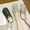 Mode 2025 Printemps Mode Chaussons Baotou pour Tête Ronde Tissu Pailleté Maille Respirante Semelle Souple Antidérapante Résistante à l'Usure Chaussures Plates