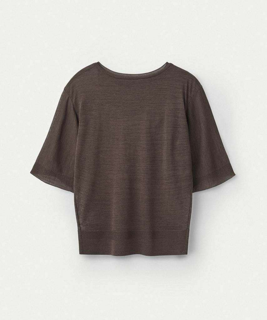 UMARMUNG Fine Cotton Half Sleeve Pullover_Walnut