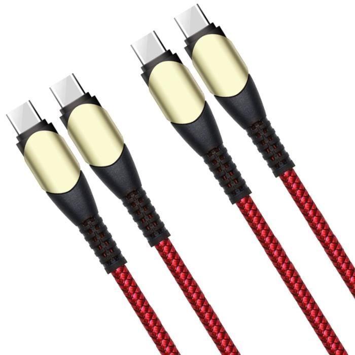 Câble USB-C vers USB-C - E.F.CONNECTION - 60W - Nylon Renforcé - 1M - Compatible Xiaomi Redmi 13C/Note 13/14