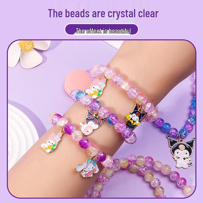 Kuromi DIY Beading Kit for Girls: Bracelet & Necklace Gift Set