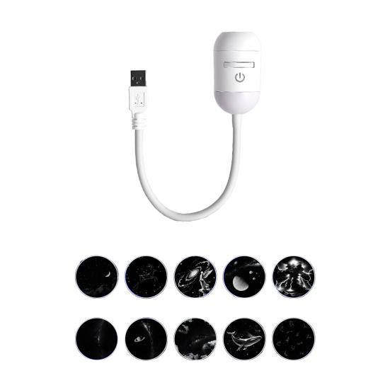 Filmli 2'si 1 Arada Yıldız Projektörü Gece Lambası, Yatak Odası için USB Yıldızlı Gökyüzü Gece Lambası Projektörü, 360° ile Mini LED Tavan Duvar Projeksiyon Lambası