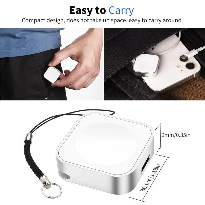 Wireless Charger For Apple Watch Series Ultra 10 9 8 7 SE 6 5 4 3 Type C 8pin Two Interface Portable Magnetic Wireless Charging