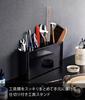Yamazaki Tabletop Tool W30 x x Tower Tool Tool Slim 2025 Stand, Black, Approx. D6.8 H14.3cm, Series, Storage, Stand, Depth,