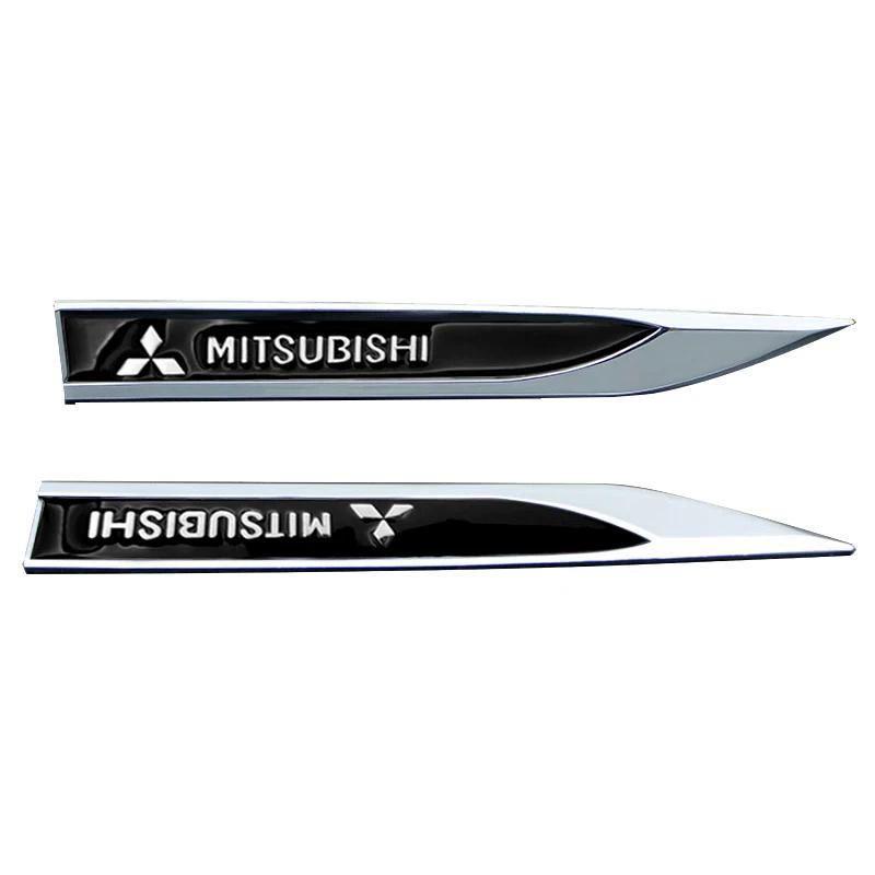 Car Metal Alloy Badge Car Body Side Wing Fender Decoration Stickers For Mitsubishi Lancer Mirage Pajero Asx 10 Outlander 3 L200 UN1