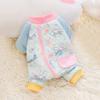 Big-eared dog is jointly branded a series of cartoons full of dog warm four-legged cotton-padded clothes, small dog with bib, pet clothes