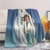 1 pièce Couverture en Flanelle Imprimé Bonhomme de Neige, Haute qualité Toutes Saisons, Décoration de Maison, Chaleur et Confort, Parfait pour les Cadeaux de Noël