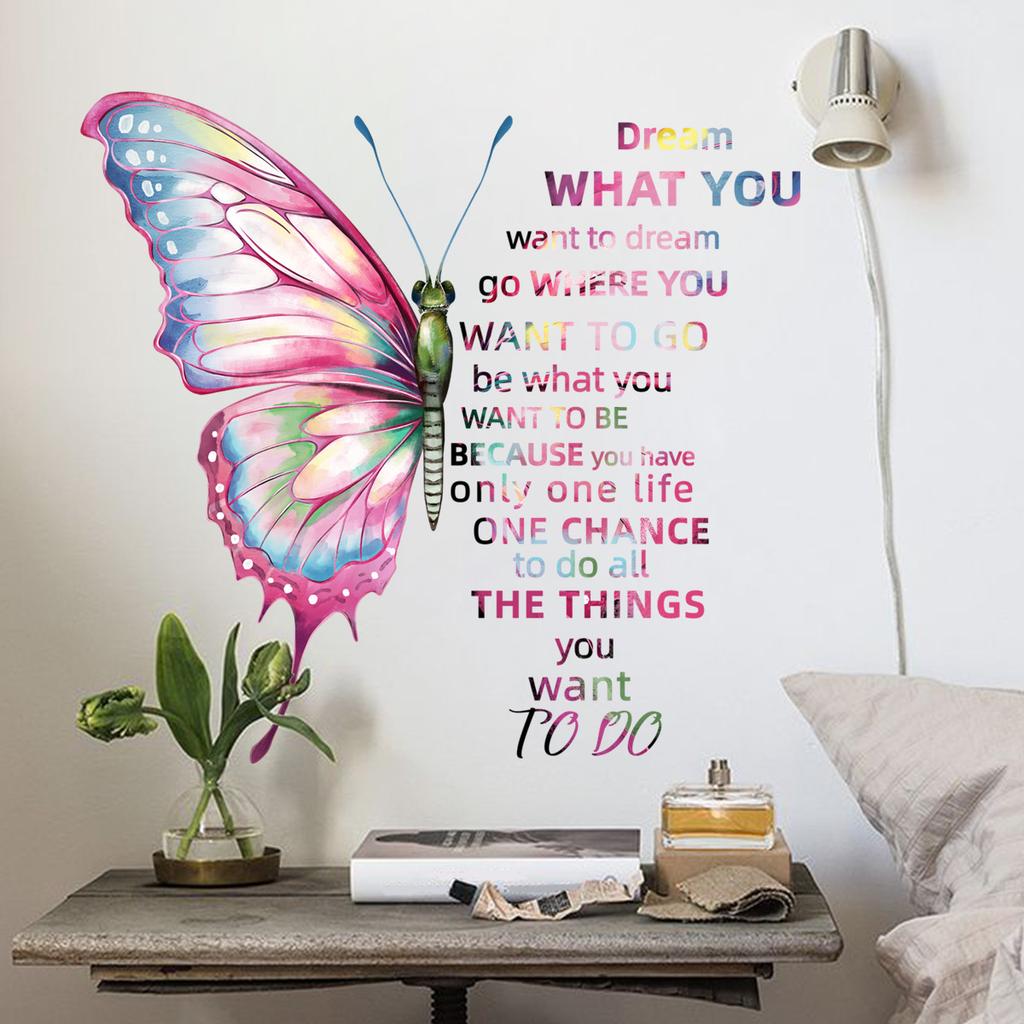Colorful Butterfly Wall Stickers Inspirational Quotes Wall Sticker Vinyl Butterfly Wall Art Stickers