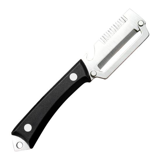 Vegetable Peeler with Plastic Handle, Stainless Steel Fruit Potato Peeler, 3-in-1 Onion Shredder Bottle Opener, Rust-Proof Essential Kitchen