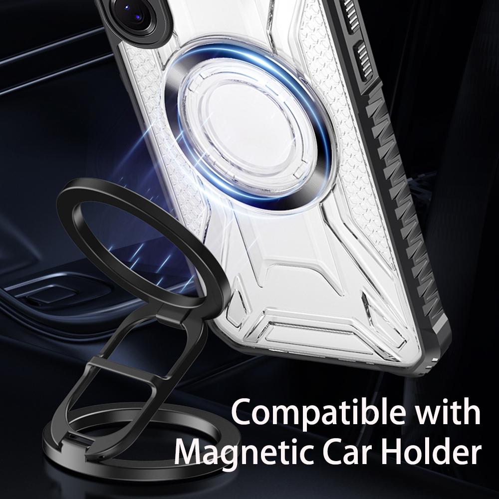 KEYSION Transparente magnetische Hülle für Samsung S22 S23 Ultra 5G S23+ Stoßfeste Handy-Rückseite für für Galaxy S23 S21 S20 FE 5G