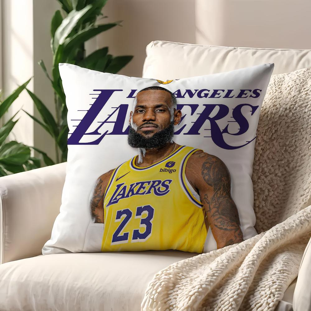 L-LeBron-J-James Cuscino da basket Copricuscino Cuscino Divano Stampa Decorazione Stanza Casa Ufficio Caffetteria Auto Nordic Semplicità