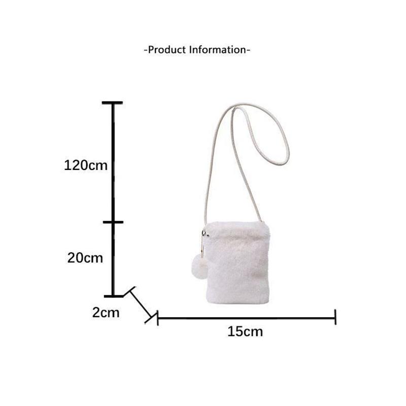 Nieuwe Pluche Schoudertas Voor Vrouwen, Mini Effen Kleur Pluche Portemonnee, Schattig En Veelzijdig Voor Muntjes, Mobiele Telefoon Etui
