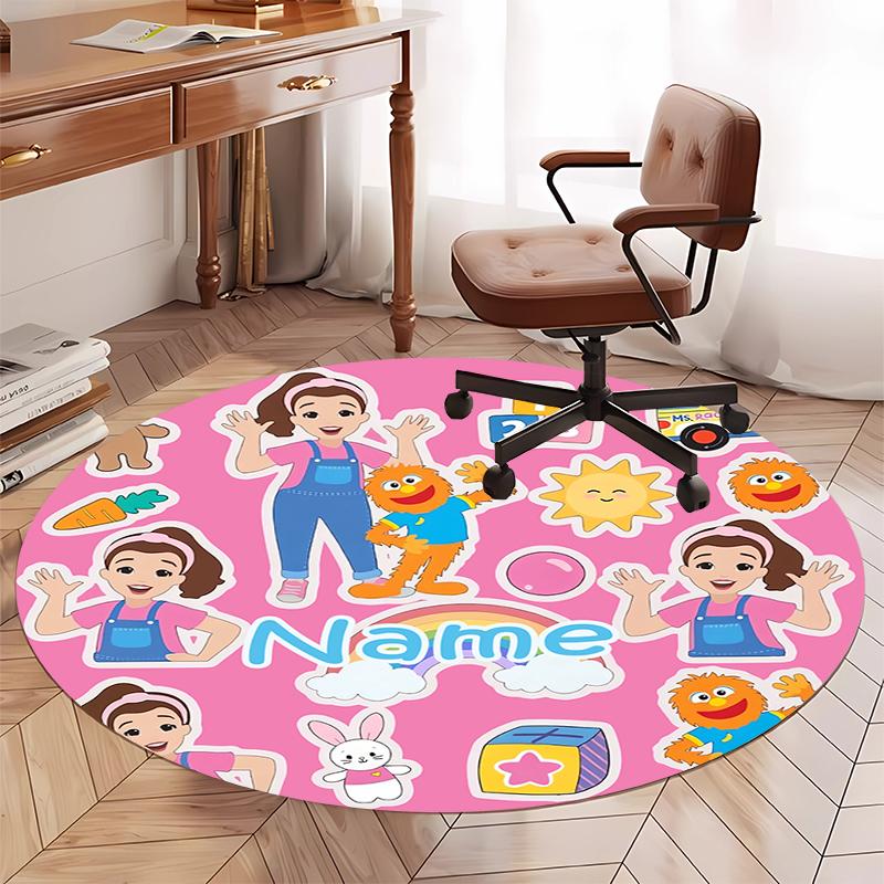 Gepersonaliseerde Naam Mevr. Rachel Bedrukte Ronde Vloerkleed Tapijt Stoelkleed Vloerkleed Entree Deurmatten, voor Kantoorstoel Woonkamer Slaapkamer Keuken.