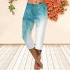 Long Pants, Summer Short Leggings, Short Tight Pants, Plus Size Leggins Women's Slim Fitting 3D Gold Edged Leaf Printed Long Pants