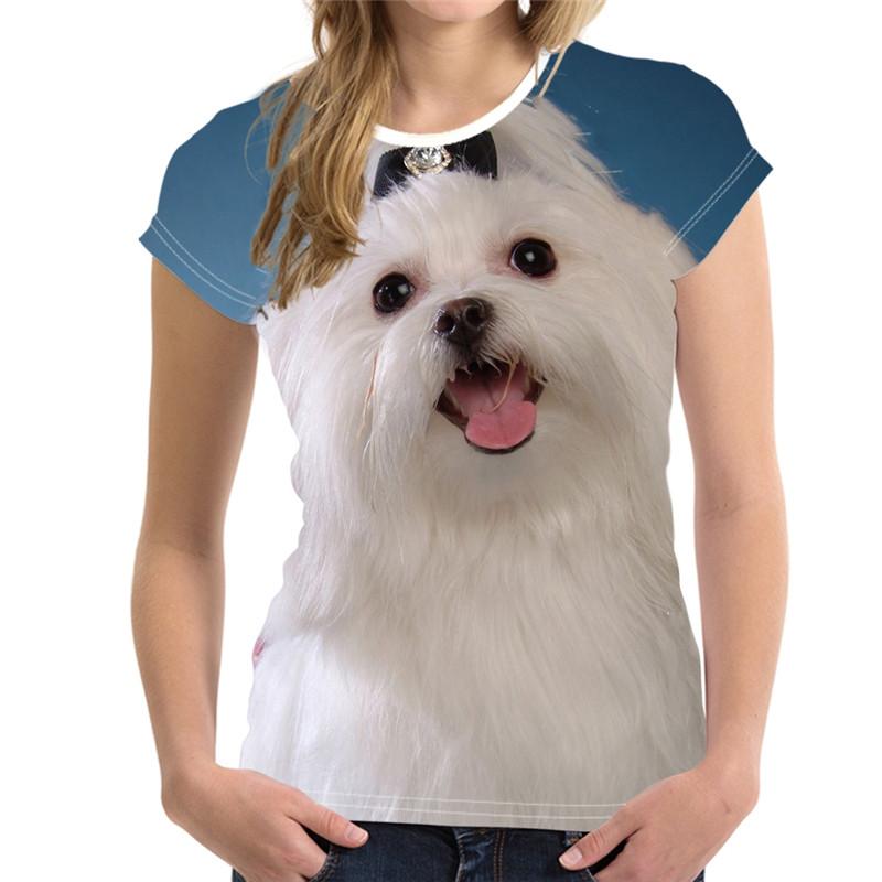 Fashion Lovely Dog T-Shirt 3D Print Unisex Summer Tops Tees Women Ladies Girls Animal Clothing Round Neck Short Sleeve XXS-6XL