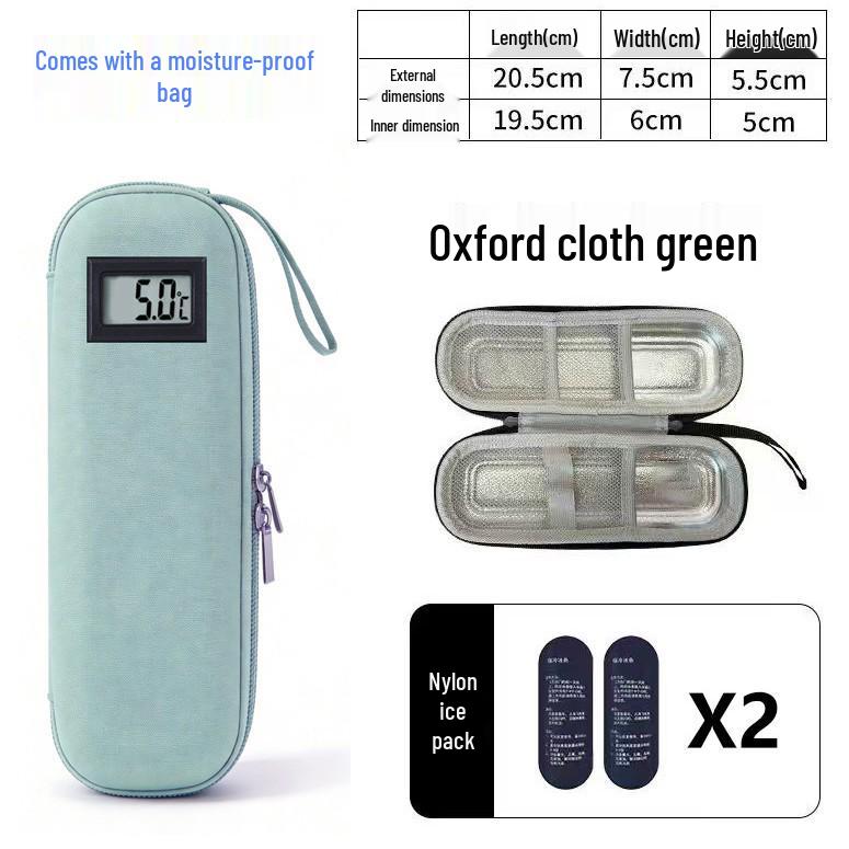 Portable Insulin Cooler Bag with Ice Packs and Cold Compress