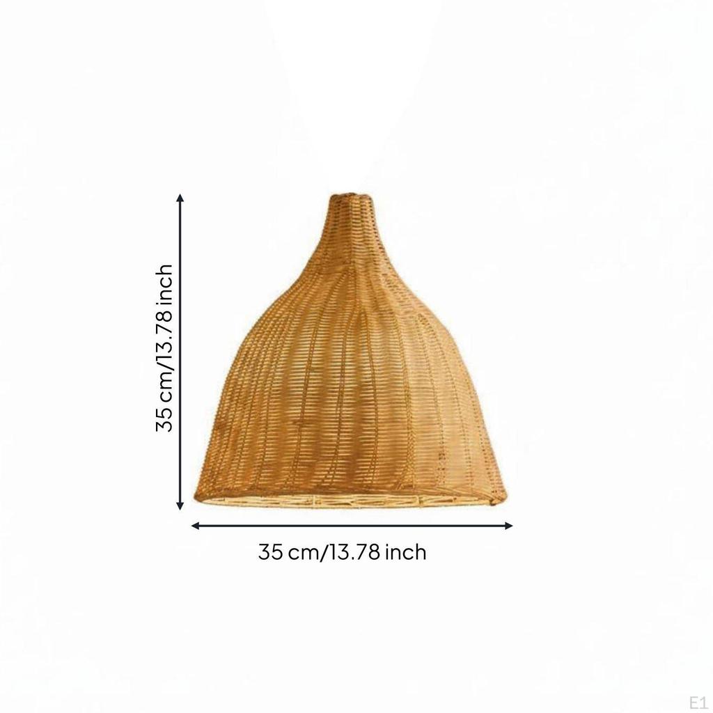 Bamboo Chandelier Material Woven Pendant Light Rustic Rattan Hanging Lamp for Restaurant, Dining