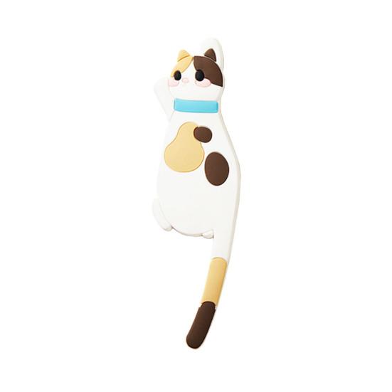 Autocollant de réfrigérateur avec crochet, haute résistance, motif chat réaliste en 3D, autocollant de réfrigérateur, accessoire décoratif pour réfrigérateur