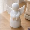Home Decor Angel Figure 3D Printed Figurine, Little White Guardian Statue, Durable Figurine Healing Winged for Desktop Shelf