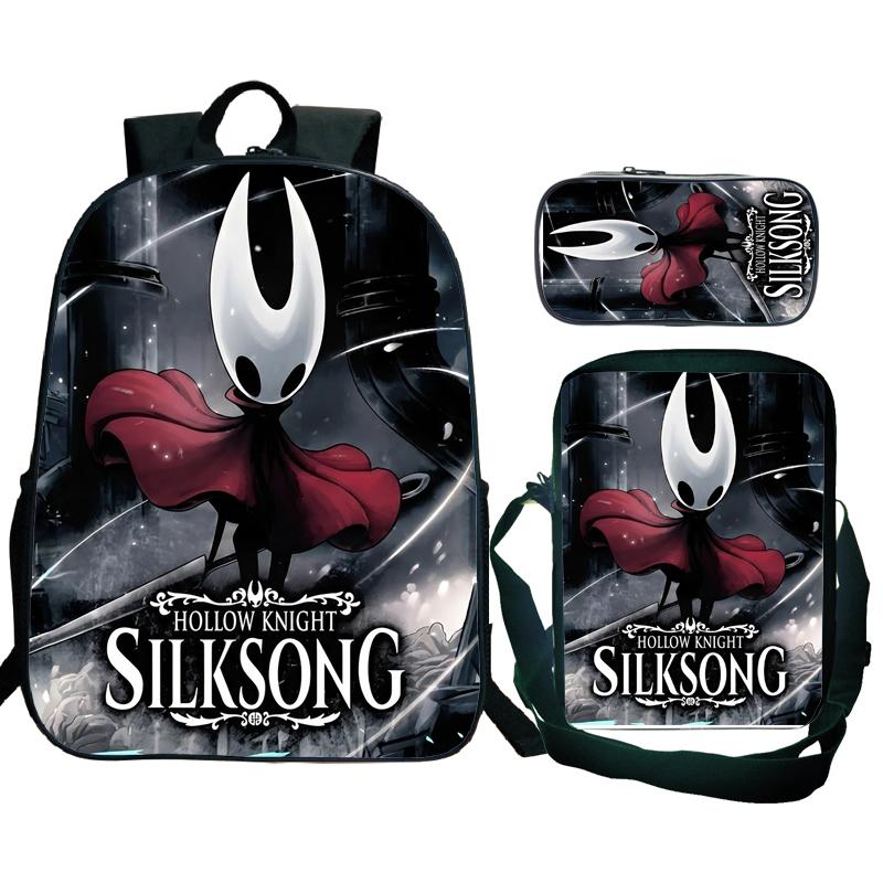 Hollow Knight 2 Silksong Rucksack für Teenager, Hornet Kühlschrankmagnet-Rucksack, Umhängetasche, Federmäppchen, Schulrucksäcke