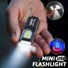 COB Keychain Work Light Waterproof Rechargeable Mini Clip-on Flashlight with RGB Light Outdoor Emergency Camping Light