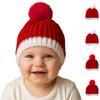 Cappello di lana per neonato di Natale, Cappello lavorato a maglia carino con pompon per neonato, Berretto caldo per bambini per autunno e inverno