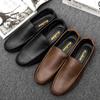British Style Genuine Leather Casual Shoes Business Brand Work Shoes Men Loafers Comfortable Slip On Driving Shoes Moccasins