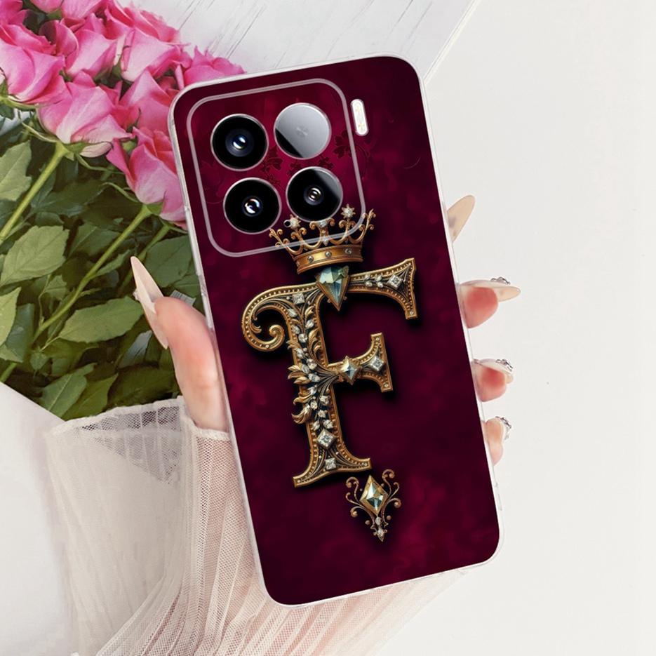 For Xiaomi Mi 15 Pro Case Luxury Crown Letters Cover Clear Silicone Soft Slim Phone Case For Xiaomi 15 Pro Mi15 Pro Fundas Coque