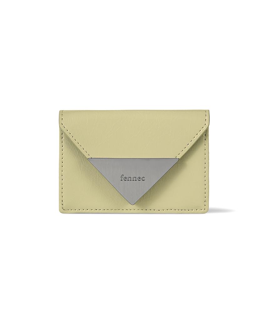 Fennec Crinkle Triangle Triple Wallet - Soft Olive