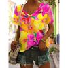 Summer Women's T Shirt Floral Graphic Plants Vintage Tropical Hawaiian Short Sleeve V Neck Regular Tops Daily Print Spring Tees