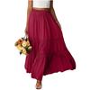 Womens Maxi Skirt Flowy Swing Ruffle Tiered Elastic High Waist Long Skirts