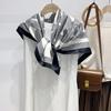 1116 Korean Version of the New Lock Ring Fashion Large Square Scarf Women's Spring, Summer and Autumn Travel Versatile Decorative Silk Scarf with Sha