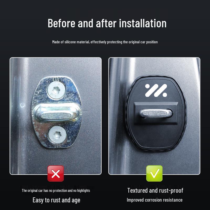 Zhiji S6 Car Door Lock Silicone Cover: Dustproof, Rustproof, Shock Absorption, Decorative Protector