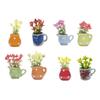 8Pcs Magnetic Bud Vases For Fridge Decors Resins Miniature Flower Pot Magnets Ornaments Kitchen Office Accessories