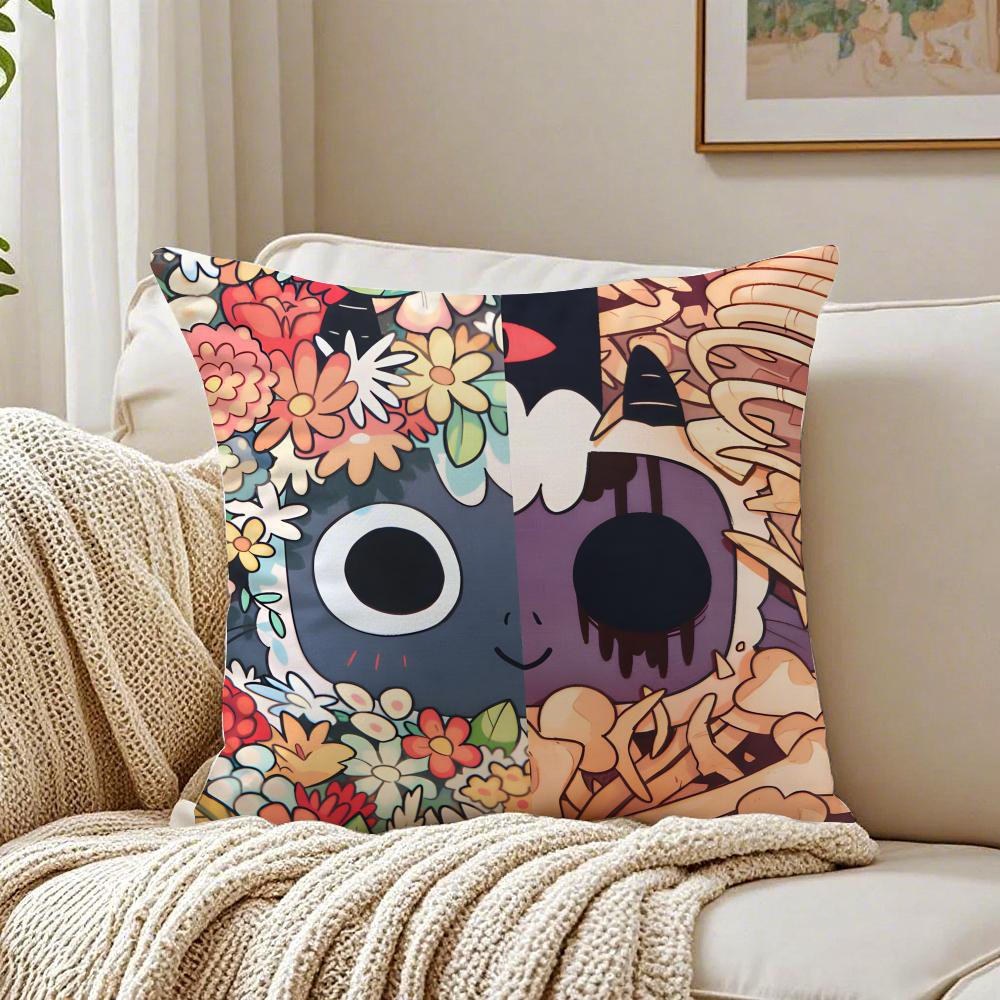 Cute Dark Indie Game CCult Of The Lamb Cushion Cover Pillowcase Antidustmite Living Room Sofa Decor Cushion Room