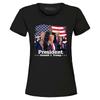 Presidente Donald J. T-shirt da Donna Montaggio Foto Trump Maglietta Bandiera Americana