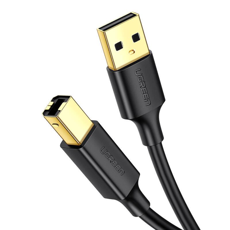 Ugreen Us135 USB 2.0 A-B Printer Cable, Gold-Plated, 2M (Black)