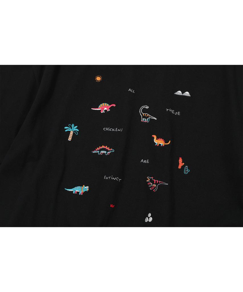 CPGN STUDIO Dino Stitch Embroidered Short Sleeve T-Shirt Black