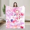 Anime Puella Magi Madoka Magica Flannel Blanket Comic Novelty Throw Blanket for Home 150*125cm Bedspread
