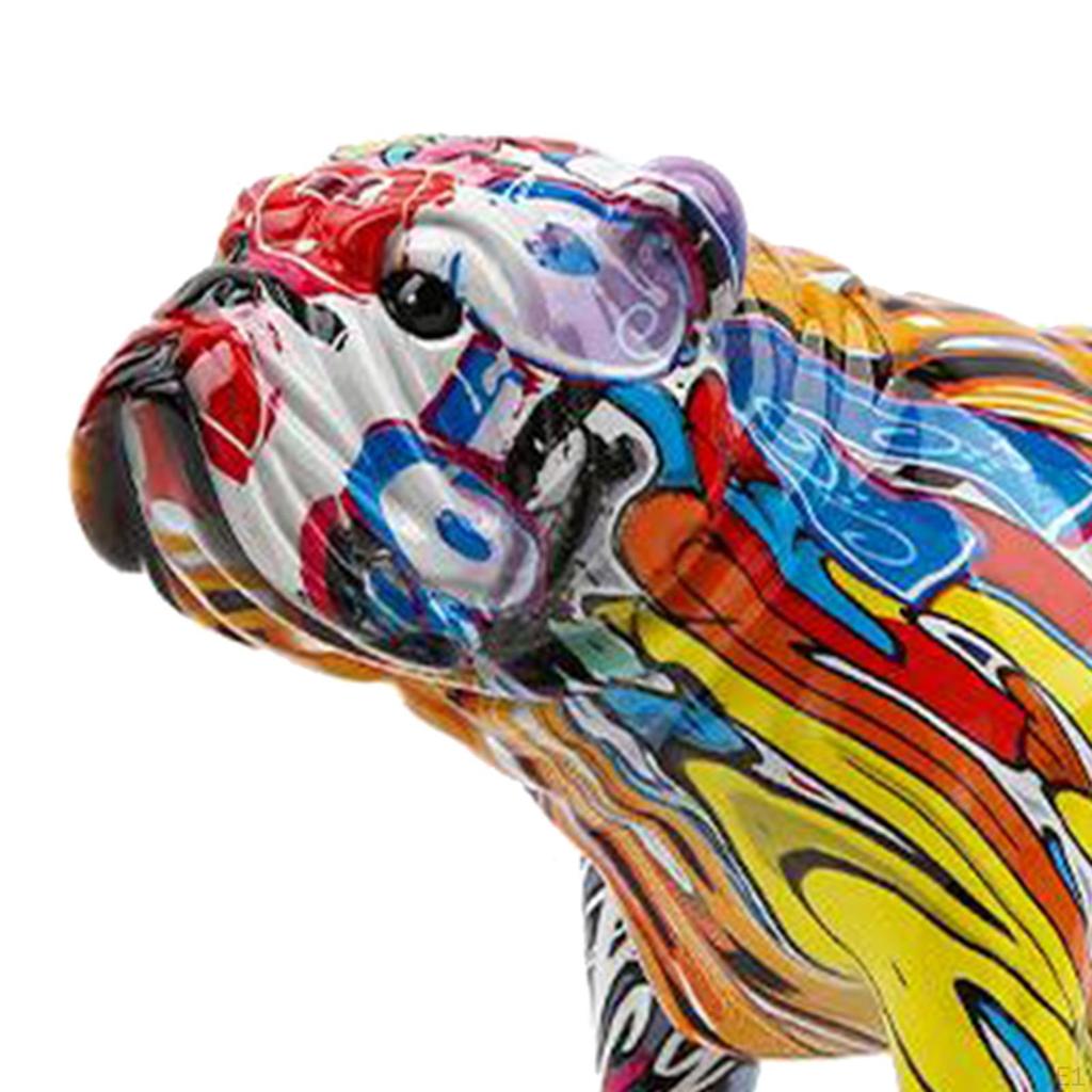 Figurines Sculpture Ornament, Nordic Style Painting Dog Animals Decorative Resin Crafts, for Desktop