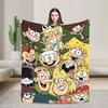 L-Loud Houses Family Cartoon Plush Throw Blanket For Couch Chair Sofa Bed Airplane Travel Flannel Bedspread Bed Cover