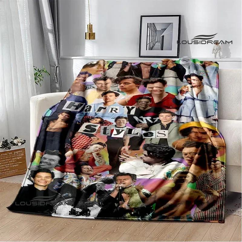 Singer H-Harry-S-Styles Print Blanket Picnic Blankets Flange Warm Blanket Soft and Comfortable Blanket Bed Linings Birthday Gift