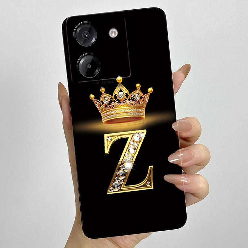 For Xiaomi Poco M7 Pro 5G Case Crown Letters Antifouling Non-slip Luxury Cover Couple For xiaomi poco m7pro PocoM7Pro Soft Funda