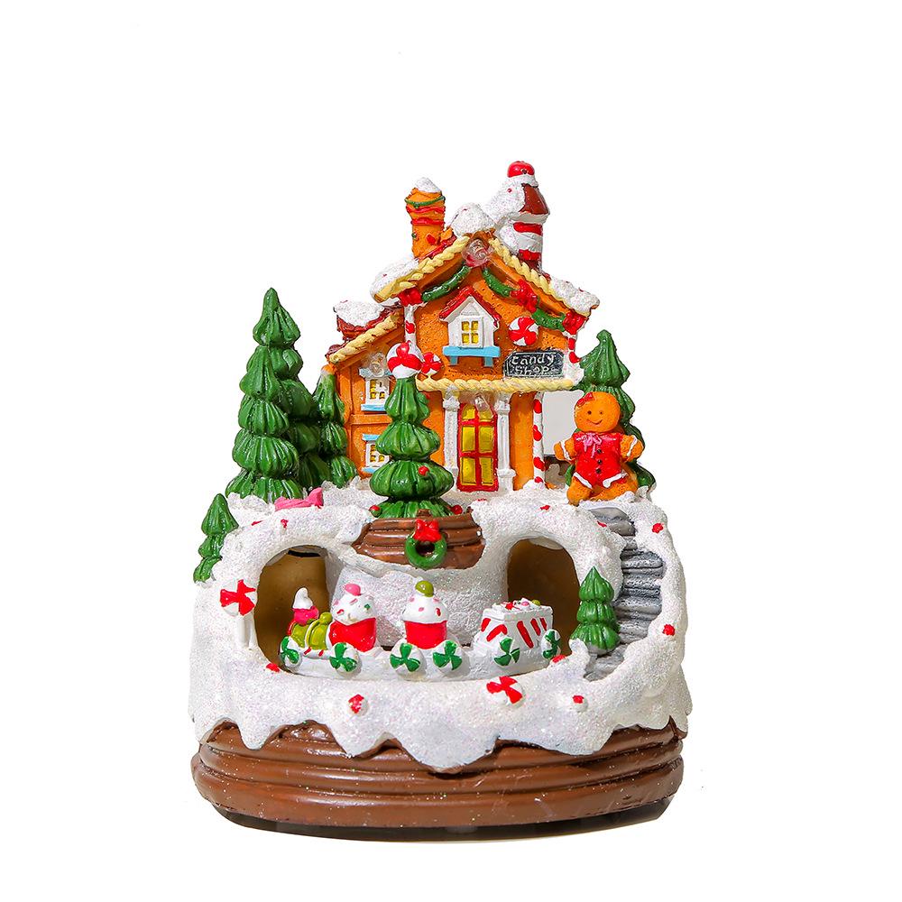 Luminous Music Cookie House & Igloo Christmas Ornaments: Resin Handicrafts & Gifts