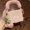 Book Style Pink Case for Samsung Z Flip6 Zflip5 OPPO Find N3 N2Flip/Xiaomi Mix Flip2 Casing Cover Cute Cherry Pendant