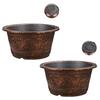 Flower Pot Thickened Resin Decorative Planter with Drainage Holes Large Capacity Bronze Embossed Outdoor Garden Flower Pot