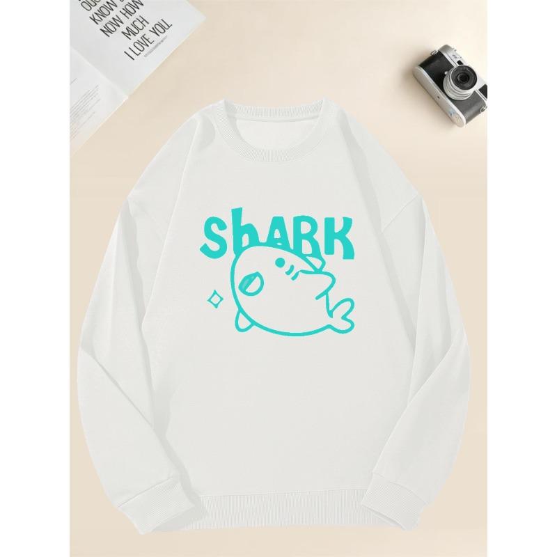 Men'S Shark Pattern Casual Round Neck Sweatshirt